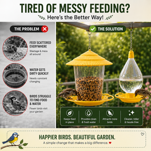 Bird Feeder problem vs solution messy feeding solved clean water attracts birds
