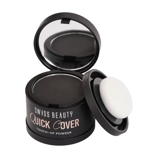 Swiss Beauty Quick Cover Touch-Up Powder main product shot compact with mirror and puff