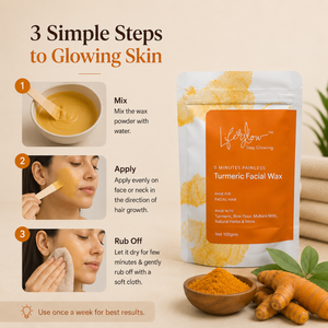 Turmeric Wax how to use — 3 simple steps mix apply rub off, Life Glow pack